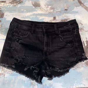 American Eagle black jean shorts